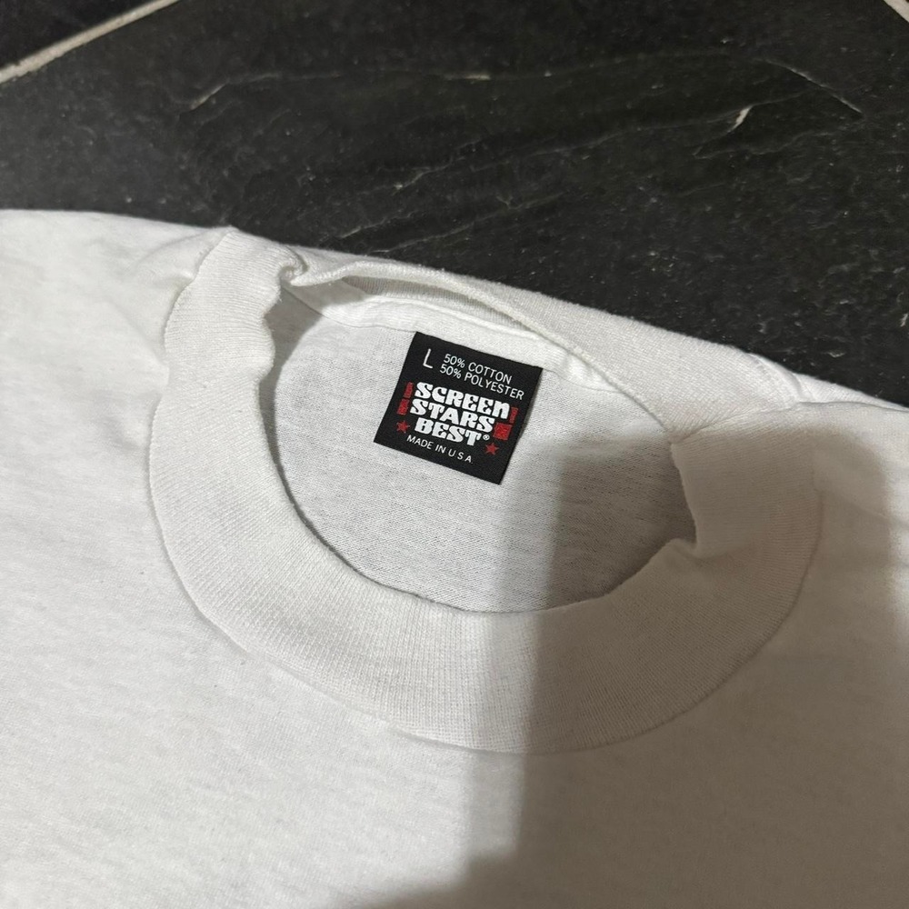 RARE VINTAGE 90s Screen Stars Fearless Fosdick White Graphic Tee - Medium - Picture 5 of 8